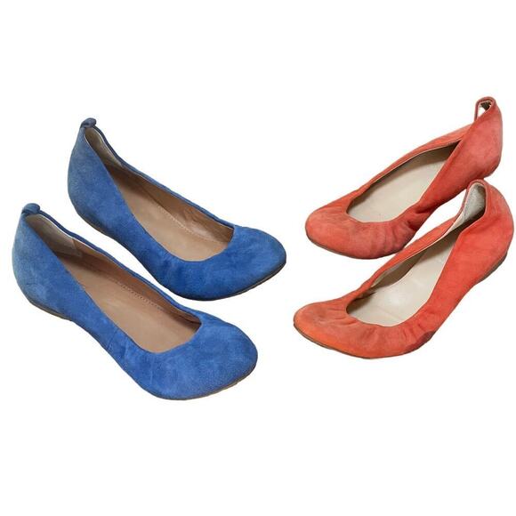 J. CREW Anya/CeCe Suede Ballet Flat Bundle in Orange and Blue - Women's Size 7 - Picture 16 of 16